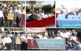 فریاد استکبارستیزی کارکنان پتروشیمی بوشهر در راهپیمایی ۱۳ آبان