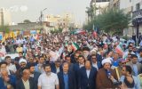 فیلم/حضور پرشور کارکنان پارس جنوبی در محکومیتِ اغتشاشات